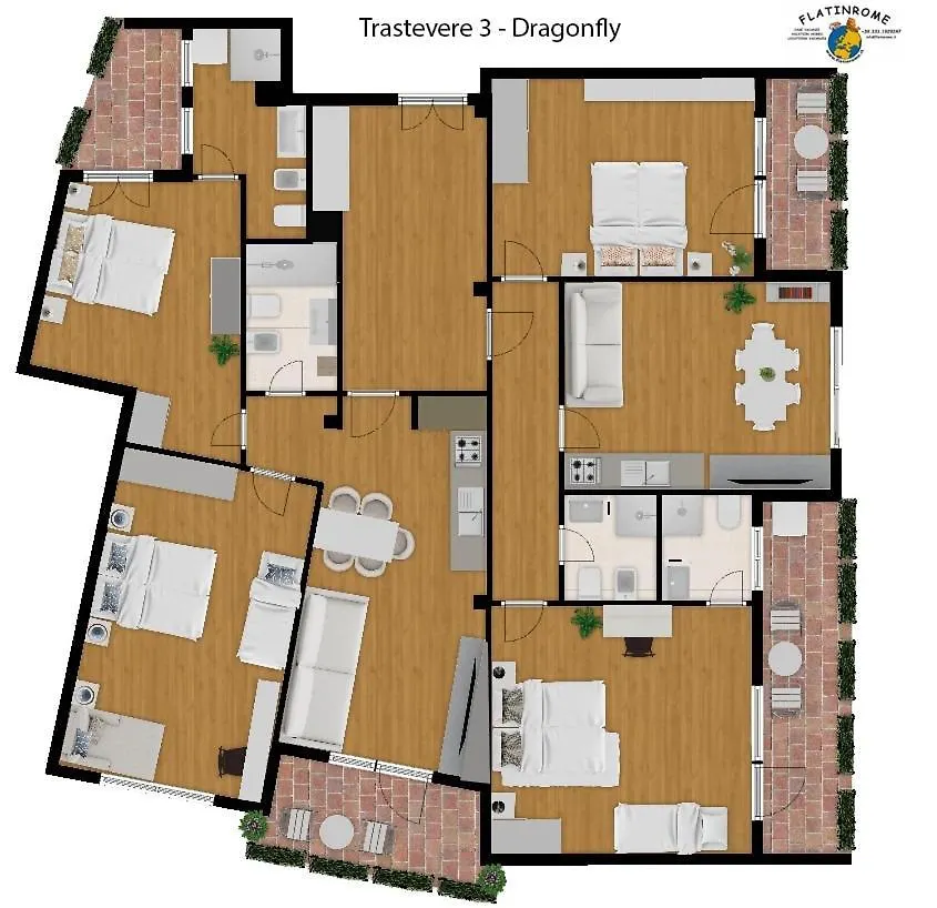 Trastevere 3 Apartments By Flatinrome